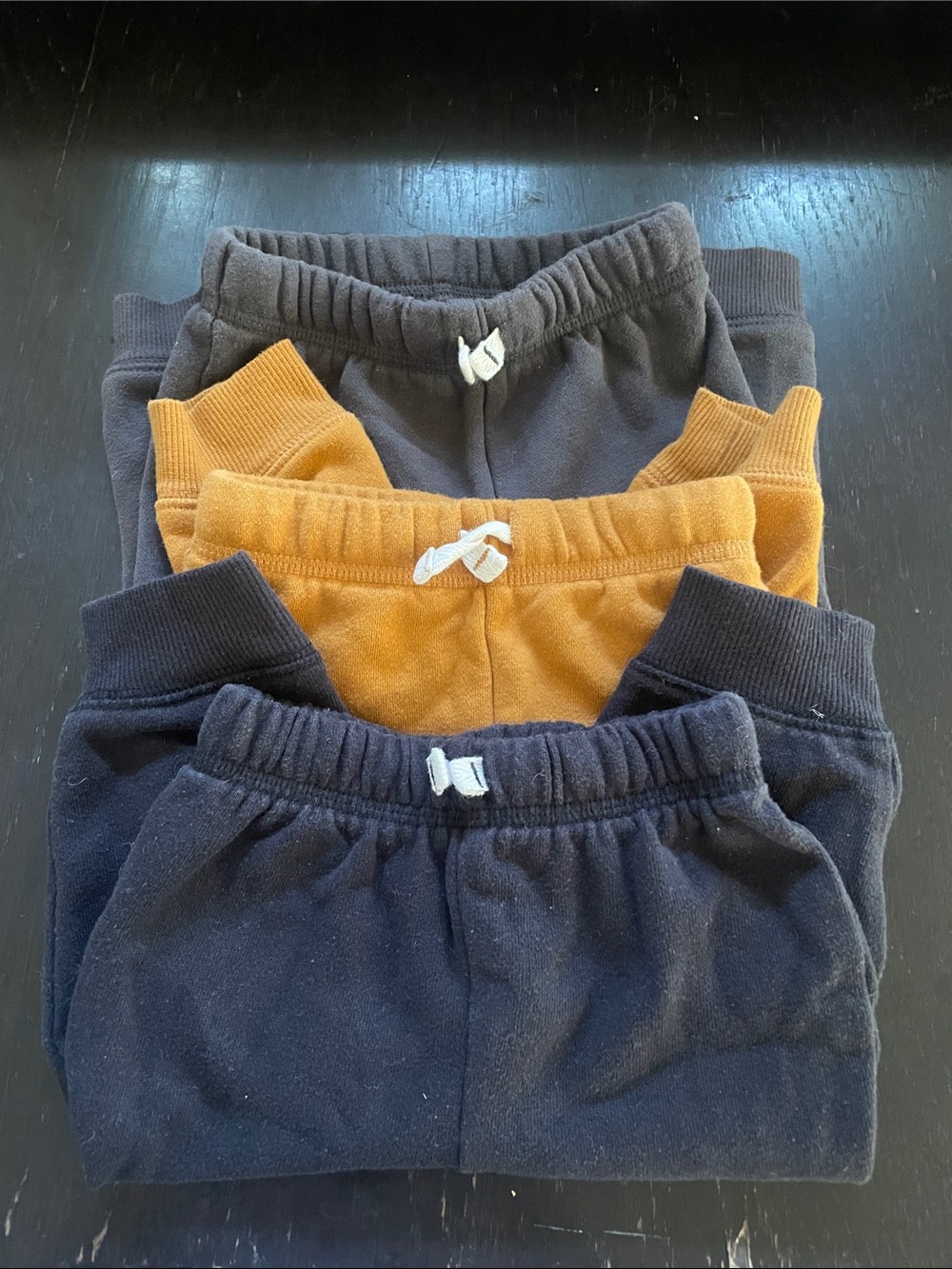 jumping beans Kids Fleece Joggers - Mustard and Charcoal navy (3)